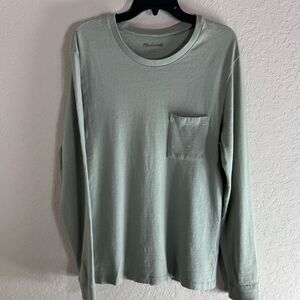 Madewell Men's Green Organic Cotton Relaxed Long Sleeve Shirt